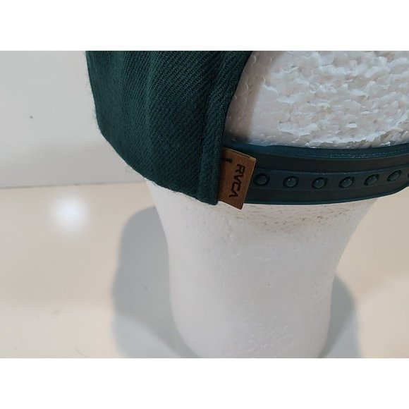 RVCA Snapback Wool Blend Leather Logo Patch Green - Picture 5 of 8